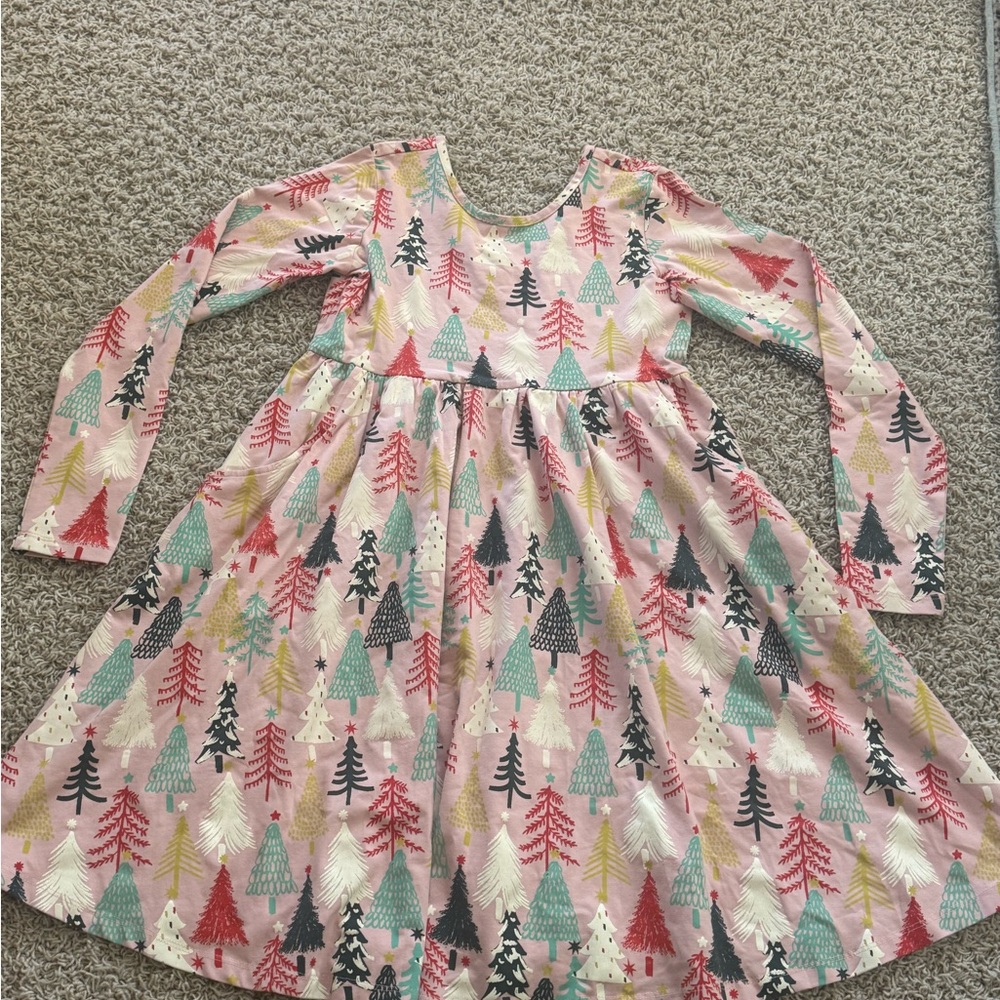 Hanna Andersson Pink Tree Patterned Swing Dress